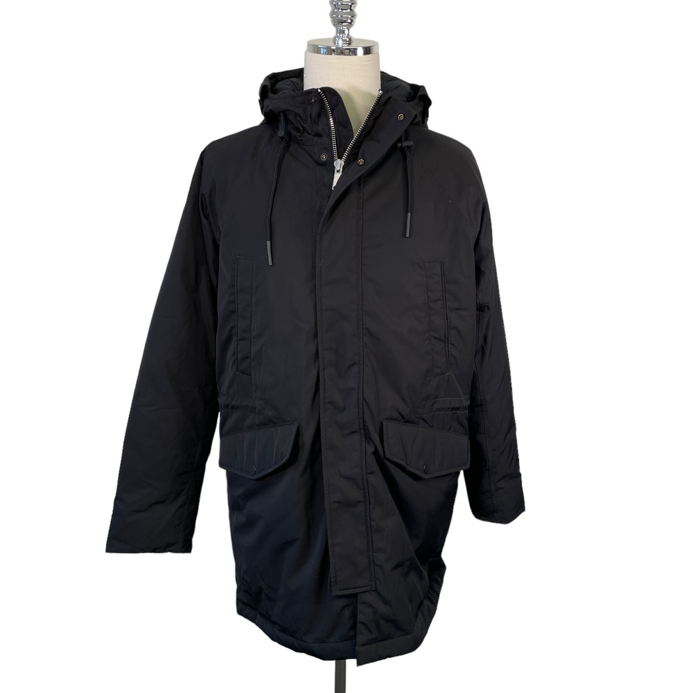 Everlane Men's Large Black The ReNew Long Parka Heavy Jacket PrimaLoft Fill